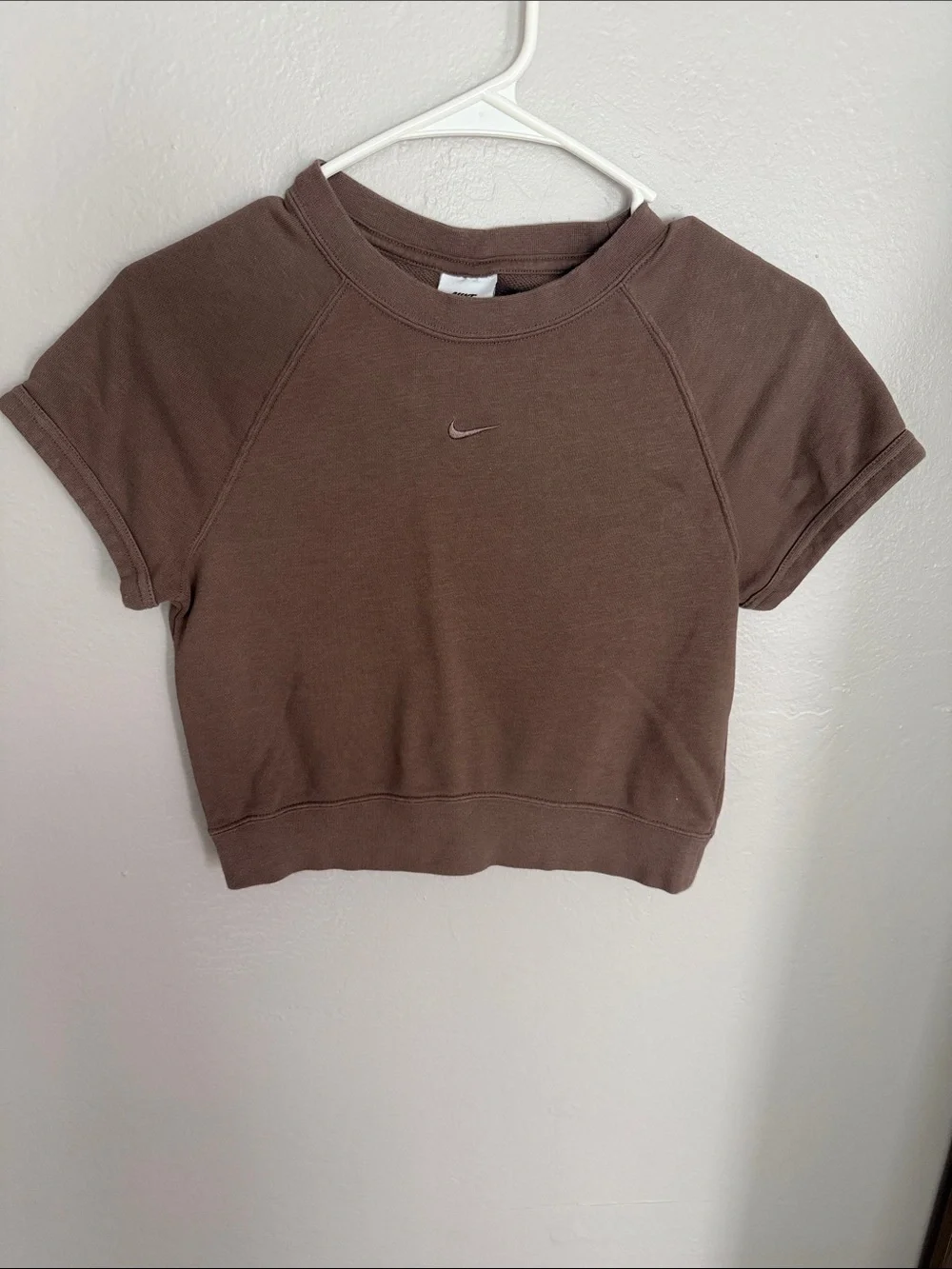 Nike chill terry top short sleeve cropped size XS